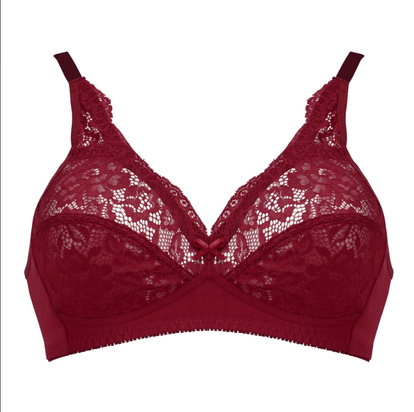 Blossom Lace Bra, Maroon, 002