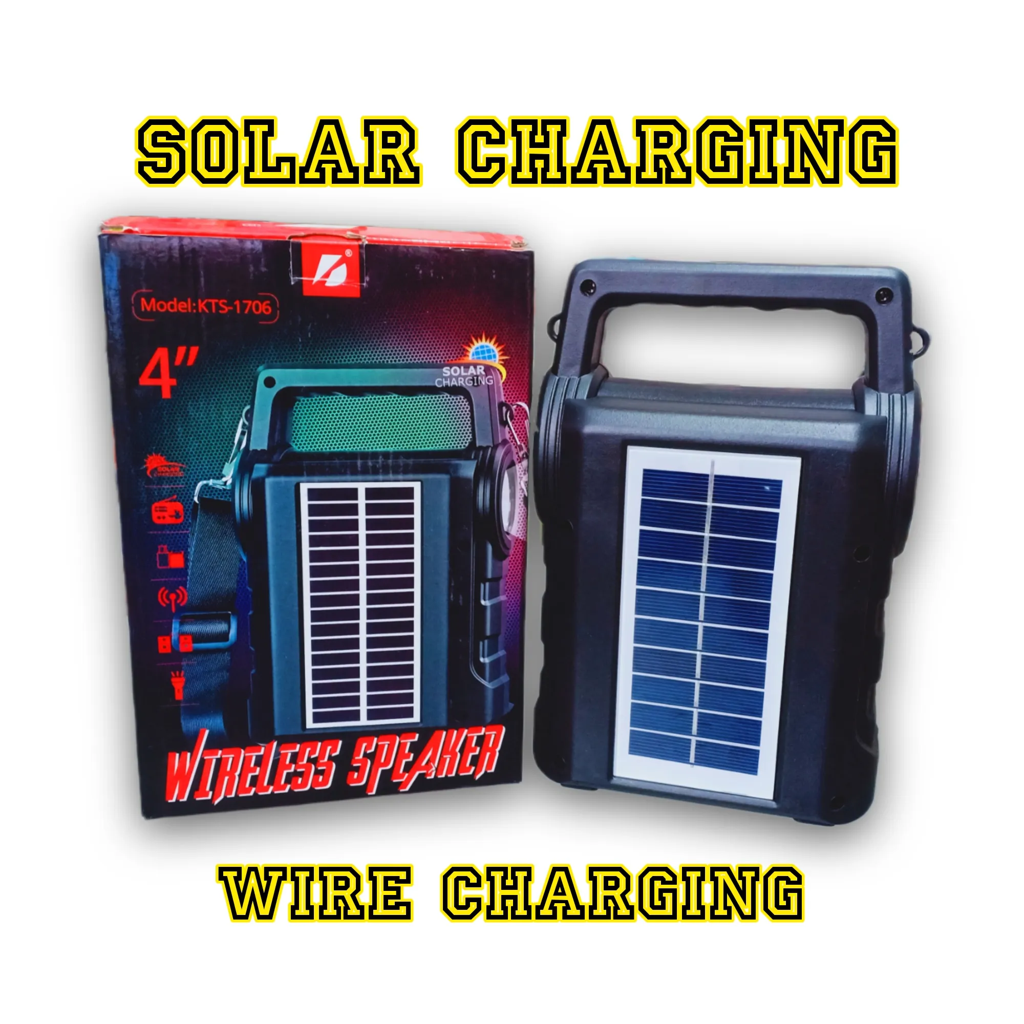 KTS-1706 Wireless Bluetooth Speaker – Solar-Powered, Deep Bass, Crystal Clear Sound, Portable & Rechargeable - Image 4