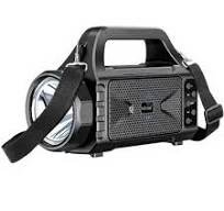 KBroad KTS-2031 Portable Wireless Bluetooth Speaker with Flashlight – 3D Stereo Sound, FM Radio, USB/TF/AUX Support, Rechargeable Battery – Black - Image 3