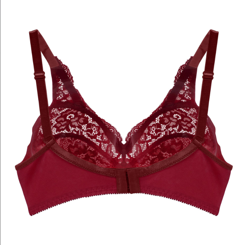 Blossom Lace Bra, Maroon, 002 - Image 4