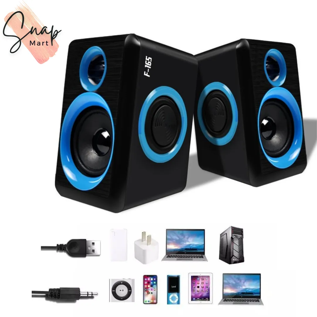 Computer Ft-165 Speakers With 3.5mm Audio, Heavy Bass Volume Control, USB Wired Powered Built-in Four Loudspeaker Multimedia for Gaming PC Laptops - SnapMart