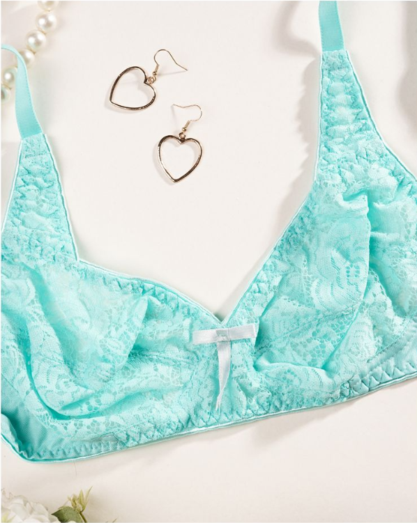 BeBelle Women's Full Lace B-Cup Bra, Non-Wired, Marvel Rosette, Turquoise - Image 6