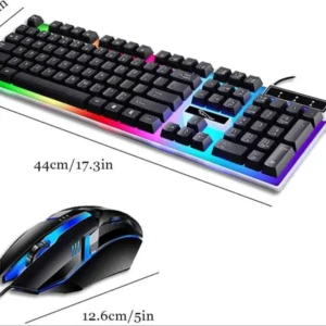 AOC KM100 Cool Backlit Keyboard and Mouse Combo Ergonomic Waterproof Keyboard Color Backlight for Computer PC Laptop