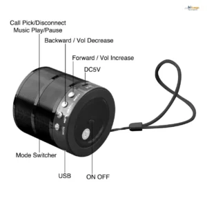 Ws-887 Bluetooth Speaker, Built-in Rechargeable Battery (Connect With All Bluetooth Devices).