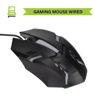 RGB Gaming Mouse With Mousepad - 7 Light Breathing Colours In Mouse & Red Medium Size Mouse Pad All Sides Stitched - USB Wired Gaming Mouse For PC & Laptop - No Side Button - Black & White