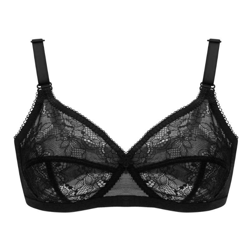 BeBelle Women's X-Over Cup/Cross Lace Bra, Power-Net, U-Shaped Back, Comfort & Control, White, 1081 - Image 8