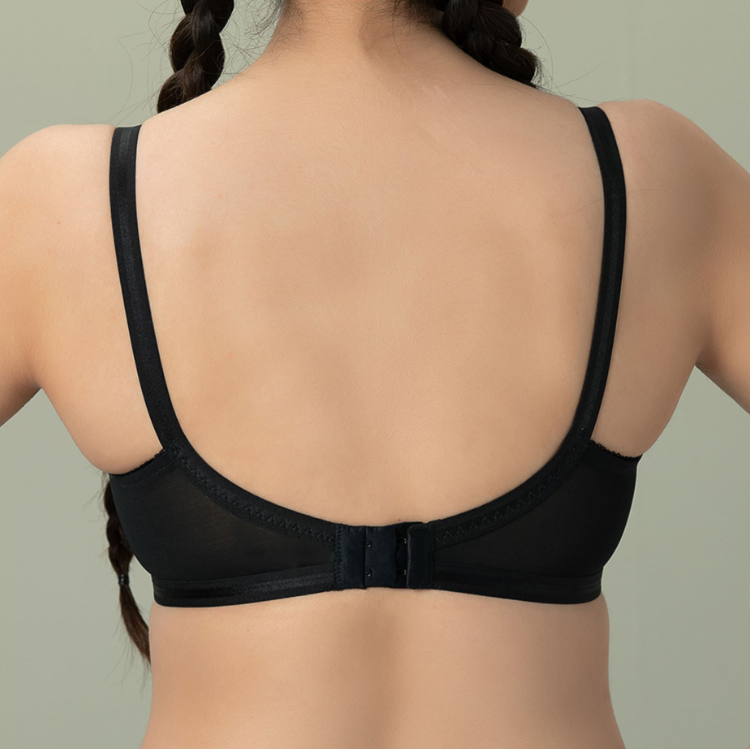 BeBelle Women's X-Over Cup/Cross Lace Bra, Power-Net, U-Shaped Back, Comfort & Control, White, 1081 - Image 10