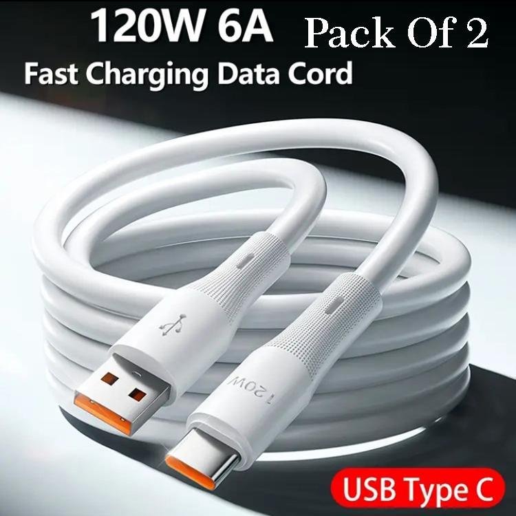 Pack of 2 Type C Charging Cables with Copper Core - Image 2