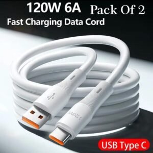Pack of 2 Type C Charging Cables with Copper Core