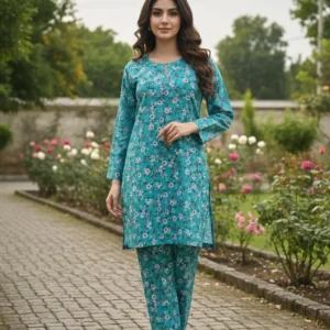 Winter Collection 2 Pcs Stitched Micro Polo Cotton Women Dress Marina Wool Specially