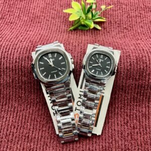 Chic Unisex Couple Watches - 2 Pcs with Square Dial and Chain Strap