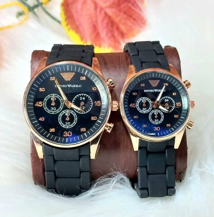 Stainless Steel Quartz Couple Watches - 2 Pcs Unisex Analogue Timepieces - Image 2