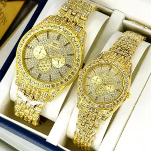 Stainless Steel Diamond Stone Couple Watches