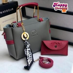 Women's Rexine Hand Bag Set - 2 Pcs - Stylish & Functional