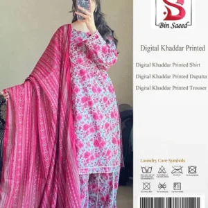 3 Pcs Women's Unstitched Printed Suit