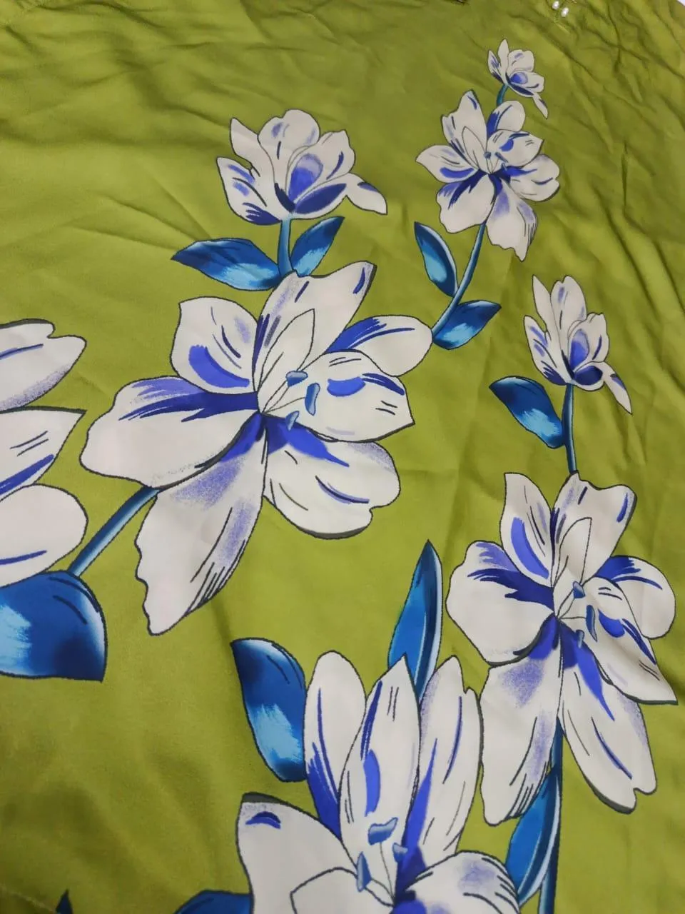 2 Pcs Women's Stitched Silk Digital Print Shirt And Trouser - Image 7