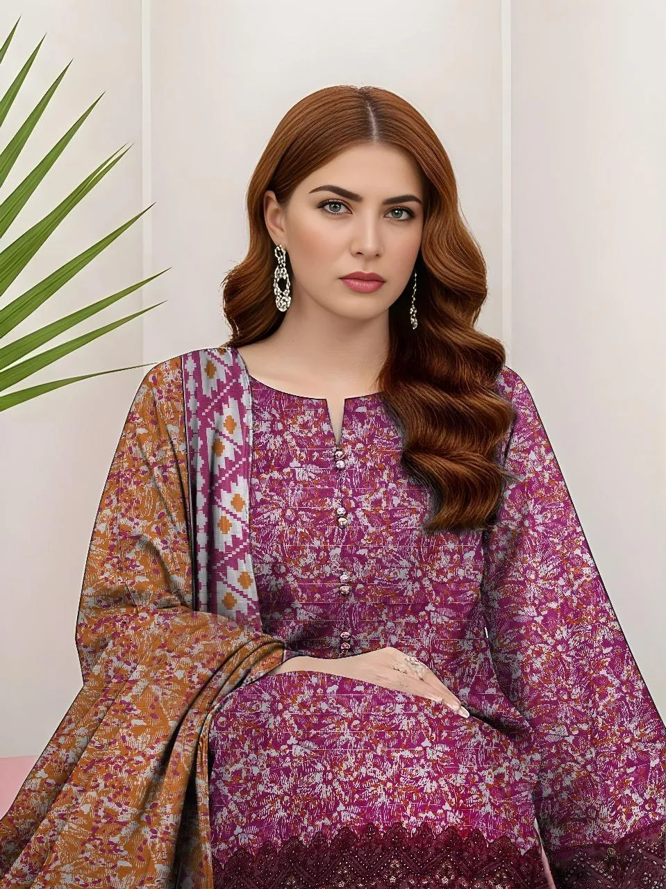 3 Pcs Women's Unstitched Printed Suit