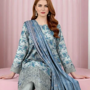 3 Pcs Women's Unstitched Printed Suit