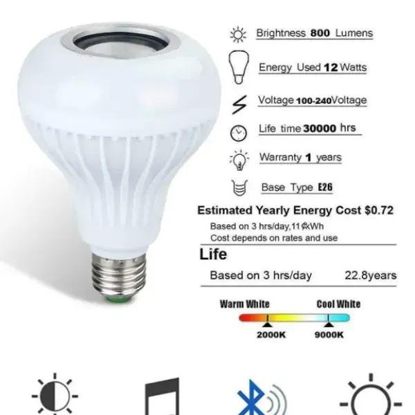 Multicolor LED Bulb Light - 2 Pcs, 12 Watts, Versatile Lighting Solution - Image 9