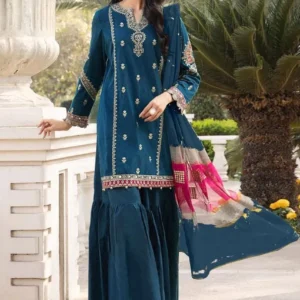 3 Pcs Women's Unstitched Embroidered Suit