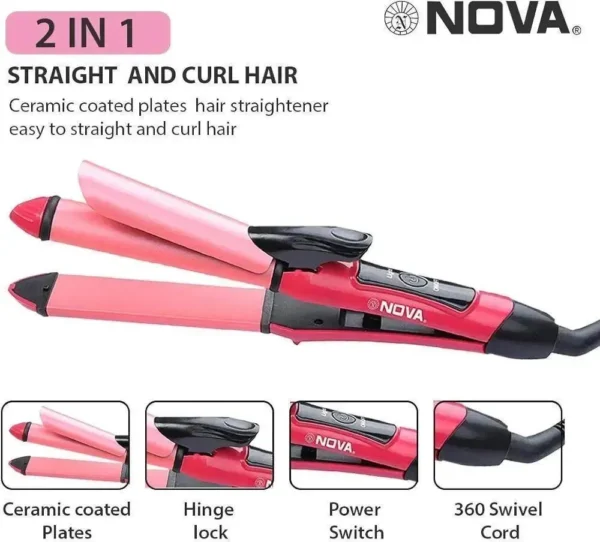 2 In 1 Hair Curler & Straightener - Image 2