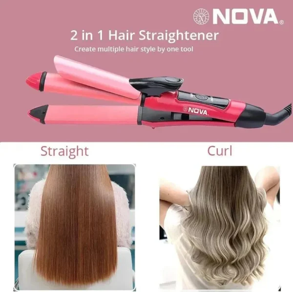2 In 1 Hair Curler & Straightener