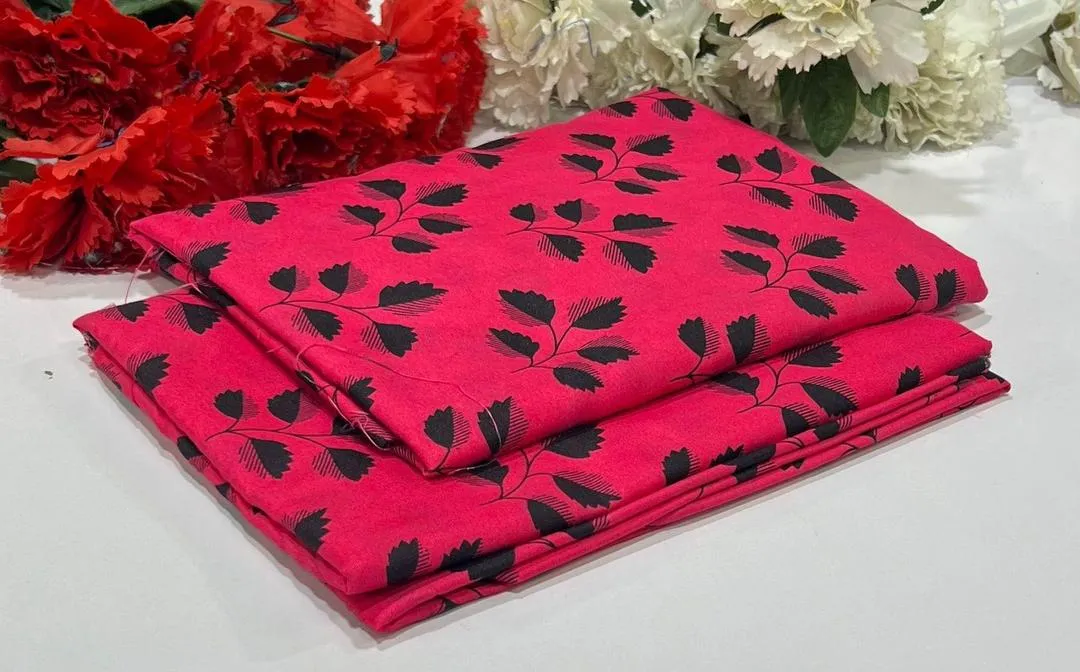 2 Pcs Women's Unstitched Printed Suit - Image 3