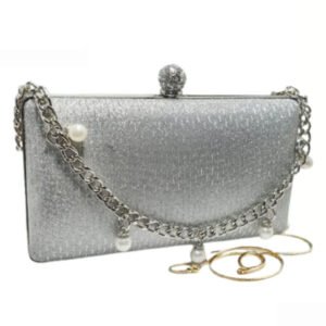 Elegant Silver Evening Clutch Bag