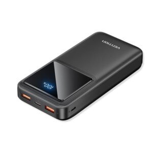 Vention 20000mAh Power Bank (Micro-USB + USB-C + USB-A + USB-A) 22.5W Black LED Display Type