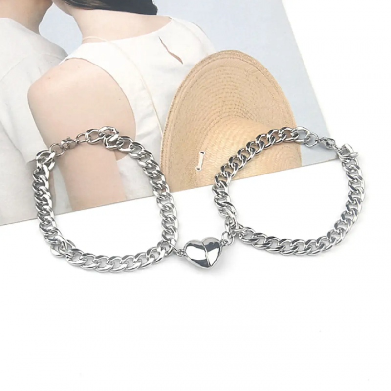 Trendy Couple Broken Heart Shape Bracelet - Image 3