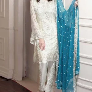 Heavy Embroidered Chiffon Wedding Dress