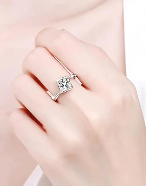Adjustable Side Love Heart Synthetic Cubic Zirconia Ring for Girls - Image 5