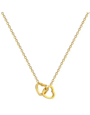 Minimalist Gold Plated Double Heart Shape Necklace - Image 4