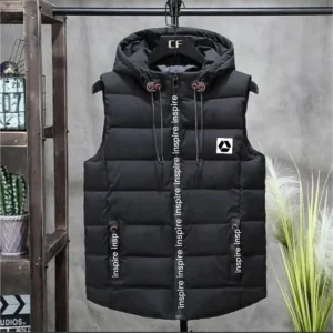 Sleeveless jackets for men with attachable cap reccomended winter article