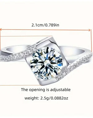 Adjustable Side Love Heart Synthetic Cubic Zirconia Ring for Girls - Image 3