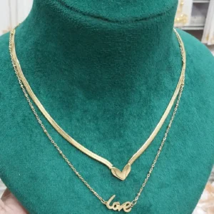 Romantic Gold Plated Heart Charm Pendant in Stainless Steel Finish