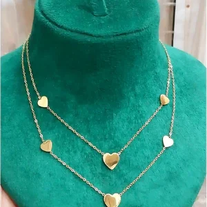 Minimalist Gold Plated Heart Charm Pendant in Stainless Steel Finish