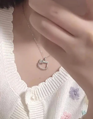 Hello Kitty Zinc Alloy Silver Pendant Necklace for Girls - Image 5