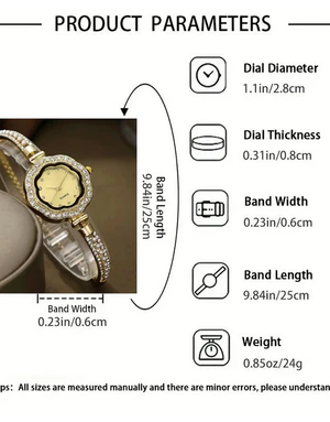 Chic Adjustable Chain Floral Design Golden Dial Watch for Girls - Image 3