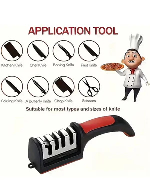 4-Stage Professional Kitchen Knife & Scissor Sharpener - Image 4