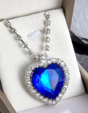 Luxurious Titanic Heart of the Ocean Inspired Blue Stone Necklace for Women - Image 5
