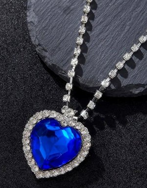 Luxurious Titanic Heart of the Ocean Inspired Blue Stone Necklace for Women - Image 2