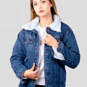 Unisex Stylish Fur Denim Jacket for Winters | Warm Jean Jacket for Men & Women