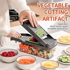 16 in 1 Multifunctional Vegetable Chopper, Cutter, Dicer & Slicer with 8 Interchangeable Blades