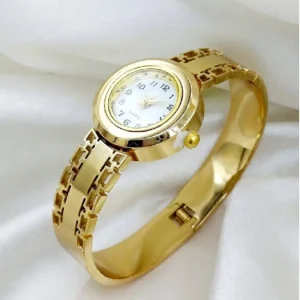 Luxury Gold Plated Stainless Steel Bangle Style Watch