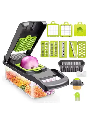 16 in 1 Multifunctional Vegetable Chopper, Cutter, Dicer & Slicer with 8 Interchangeable Blades - Image 2