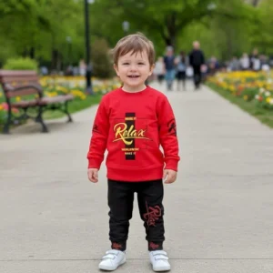 Winter 2 Pcs Boy's Girls Printed Tracksuit