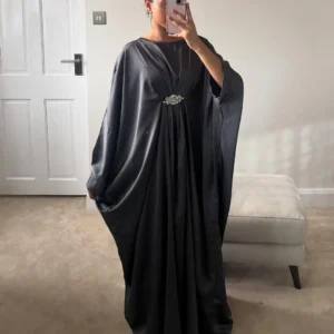 1 Pc Women's Stitched Silk Plain Kaftan