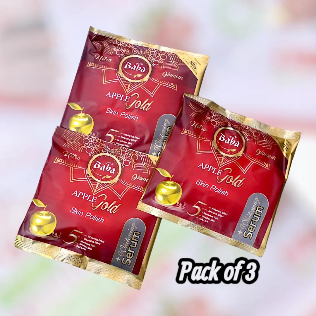 Pack Of 3 Baba Apple Gold Skin Polish With Serum Free - Image 2