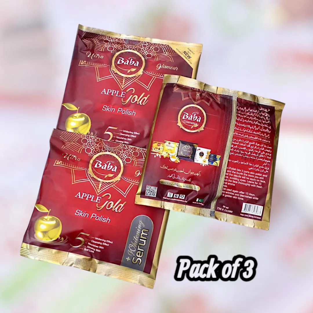 Pack Of 3 Baba Apple Gold Skin Polish With Serum Free - Image 3